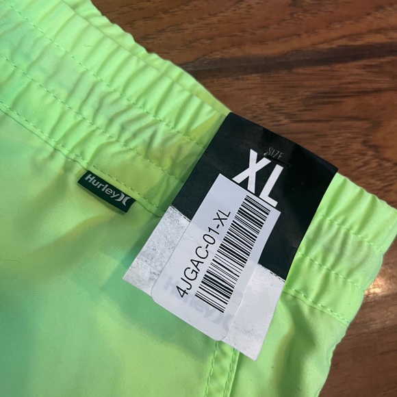 Hurley Volleyball Swim Trunks men’s XL neon yellow green 38 waist pockets NWT - Picture 5 of 11